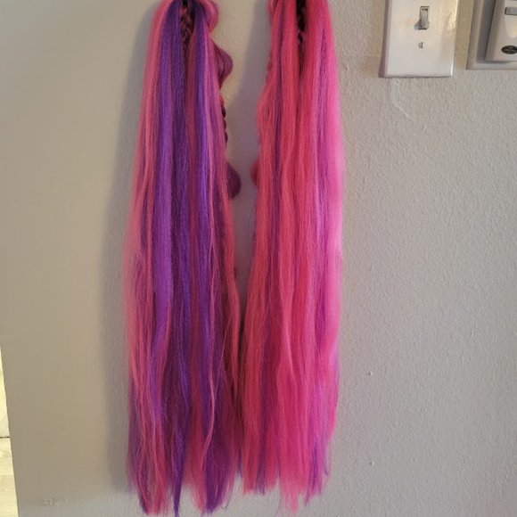 Pink/Purple Rave Braid Ponytail Tie In Extensions - Picture 4 of 4